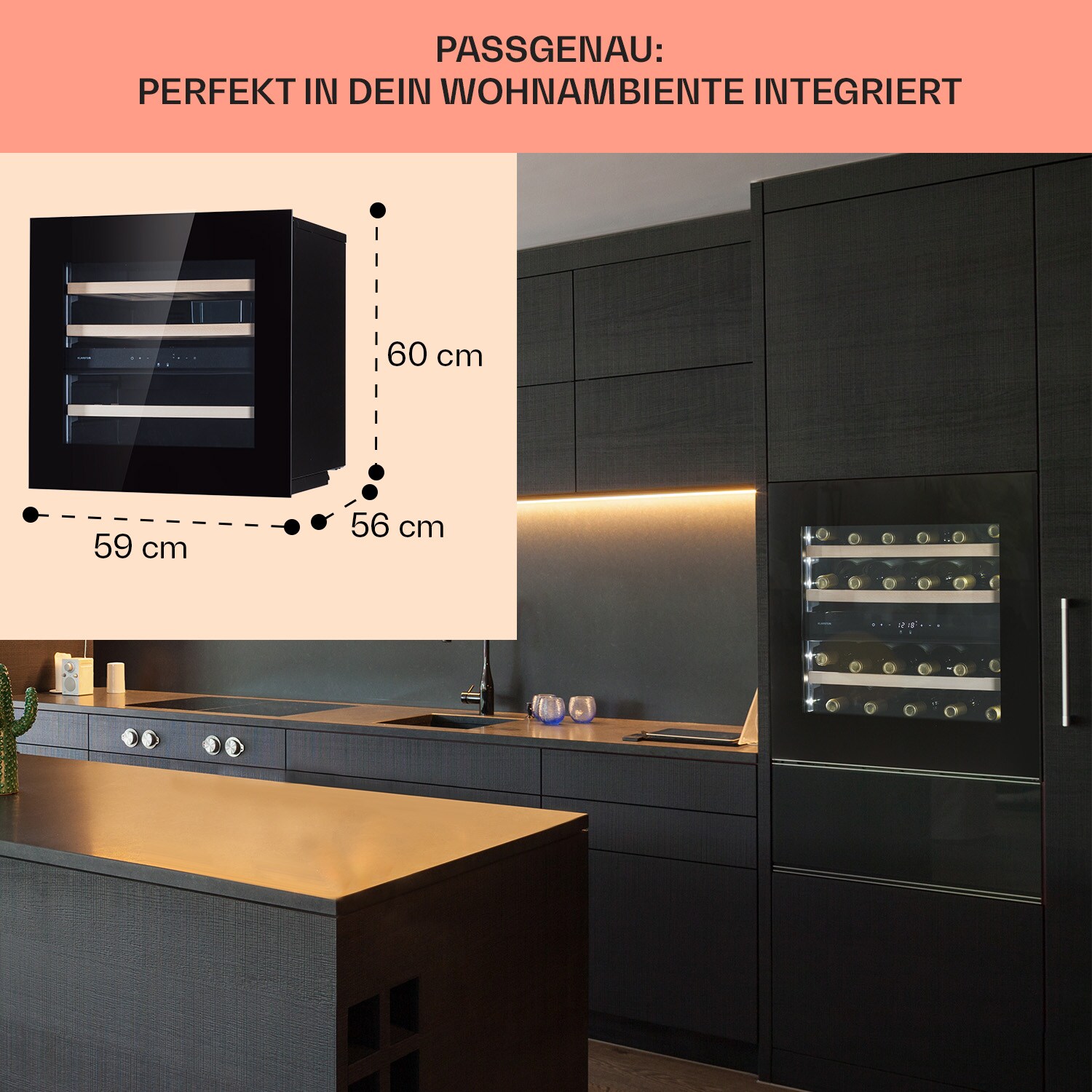 Rhône 25 Duo Weinkühlschrank Kompression 2 Zonen 75 Ltr / 25 Flaschen