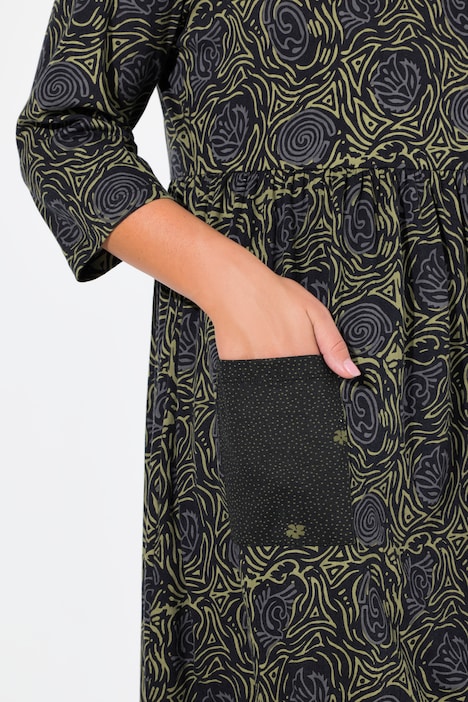 Jerseykleid, A-Linie, Blumendruck