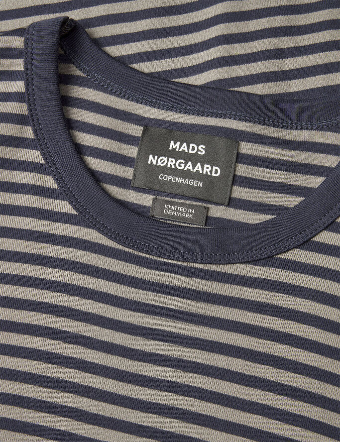 Mads Nørgaard - Copenhagen Duo Rib Tobias Tee LS Blå grå striber