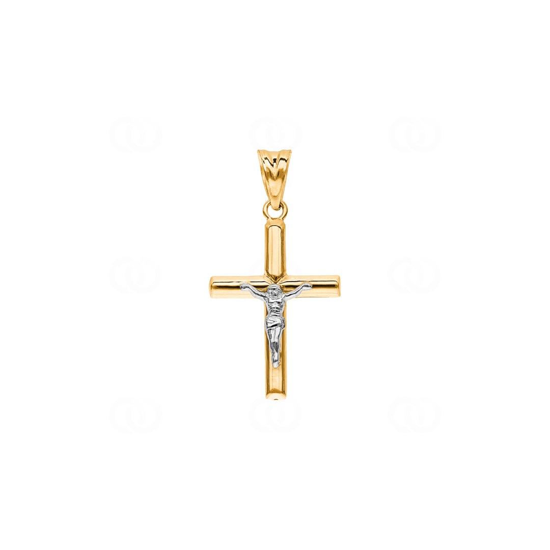 Anhänger 750/18 K Gelbgold Kreuz mit Jesus 27 x 17mm