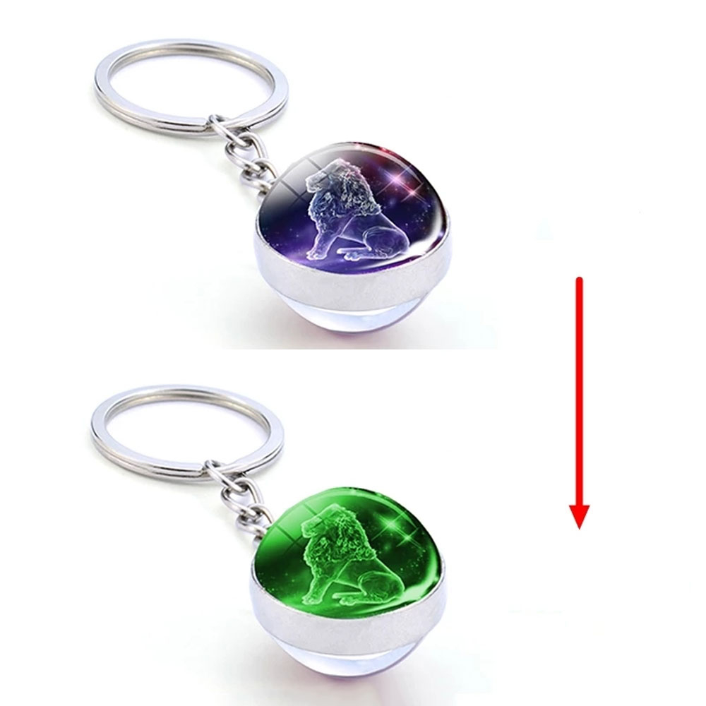 Glow in the Dark Sternzeichen Schlüsselanhänger Accessoire mit Spaltring - Steinbock