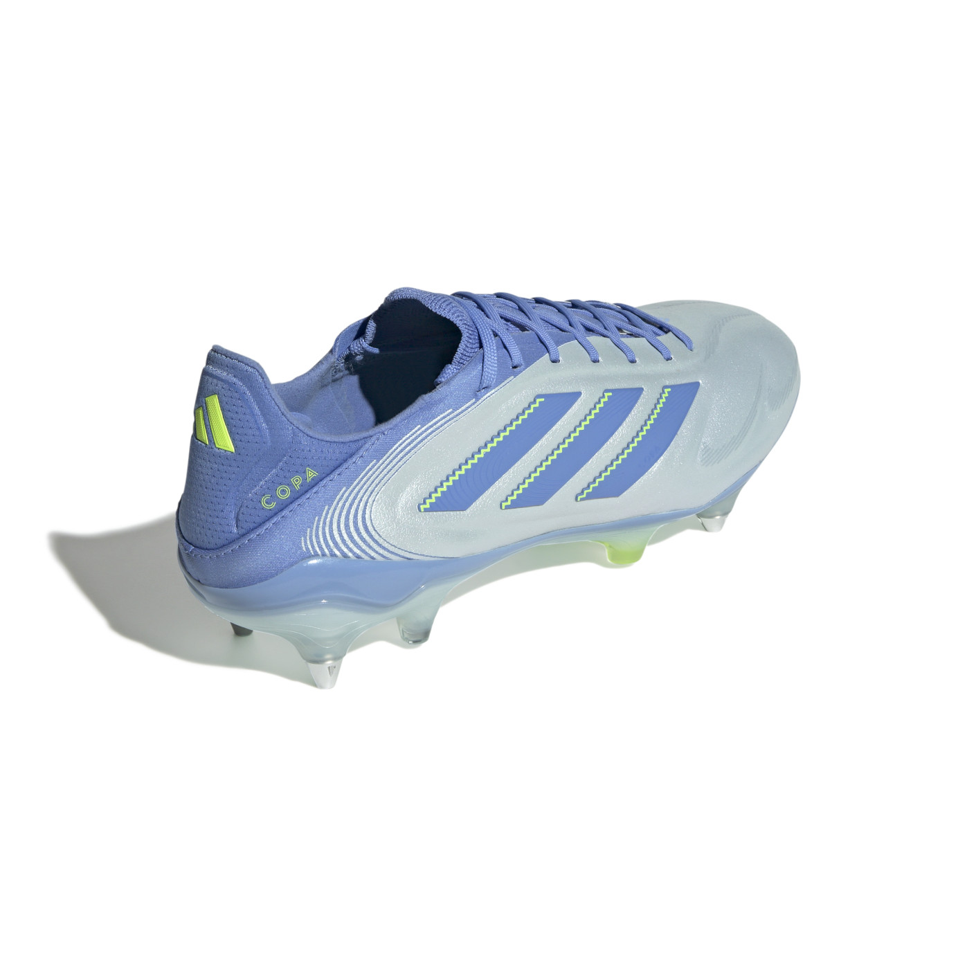 Adidas Copa Pure III Elite IJzeren-Nop Voetbalschoenen (SG) Blauw Grijs Neongeel