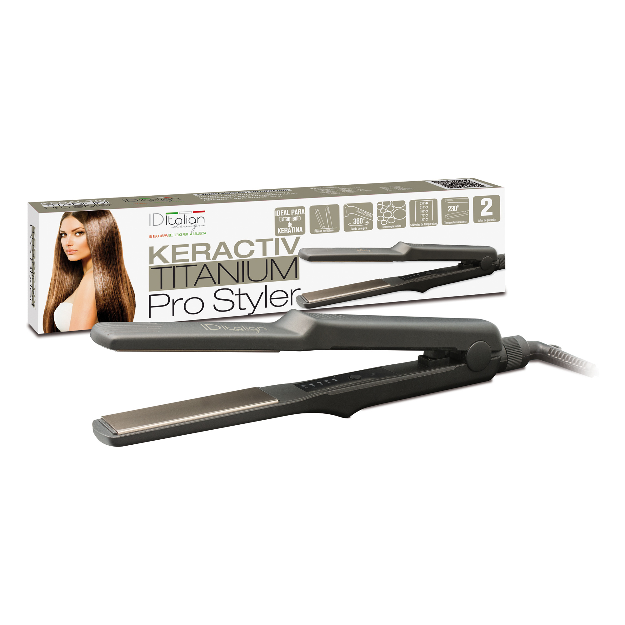 Italian Design Keractiv Titanium Pro Styler Hair straightener