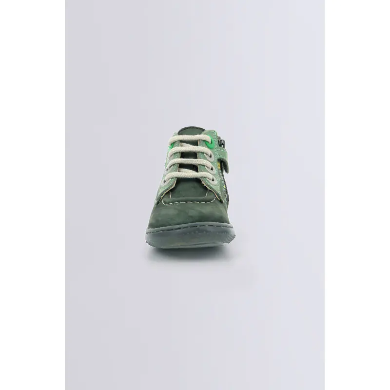 KICKBONZIP KAKI IMPRIME AQUATIC BOTTILLONS Cuir Garçon