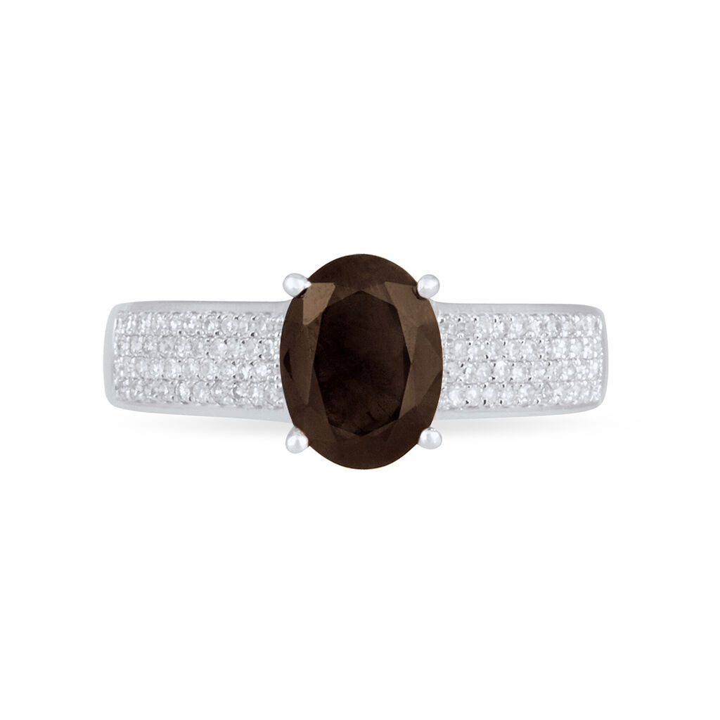 Bague Crista Or Blanc Quartz Et Diamant
