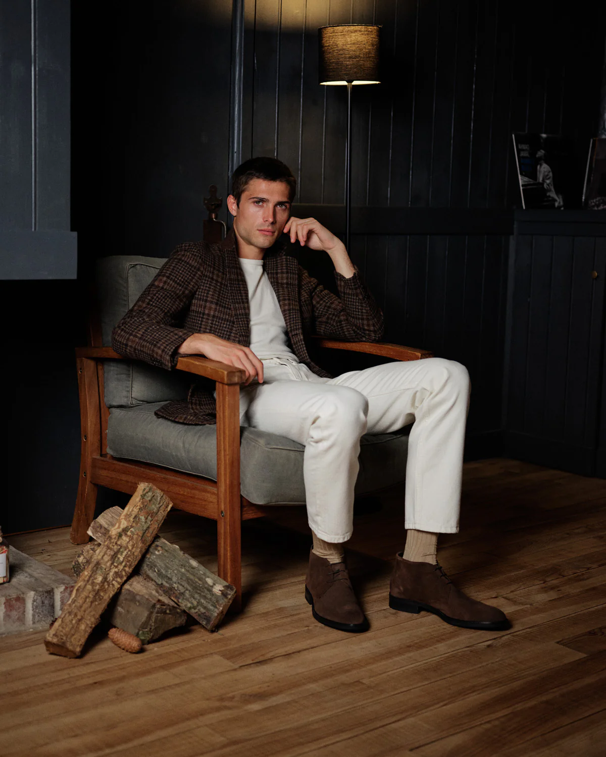 Clayton-Desert boots en velours marron