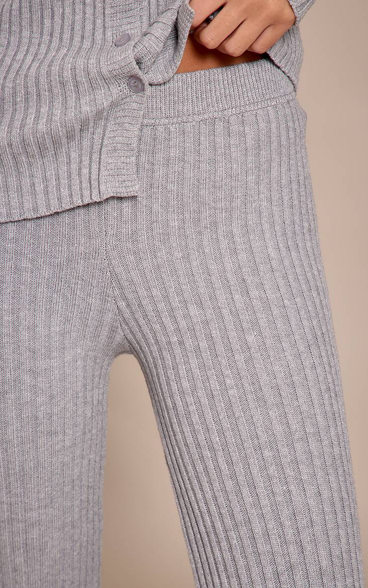 Gris Legging Côtelé En Maille
