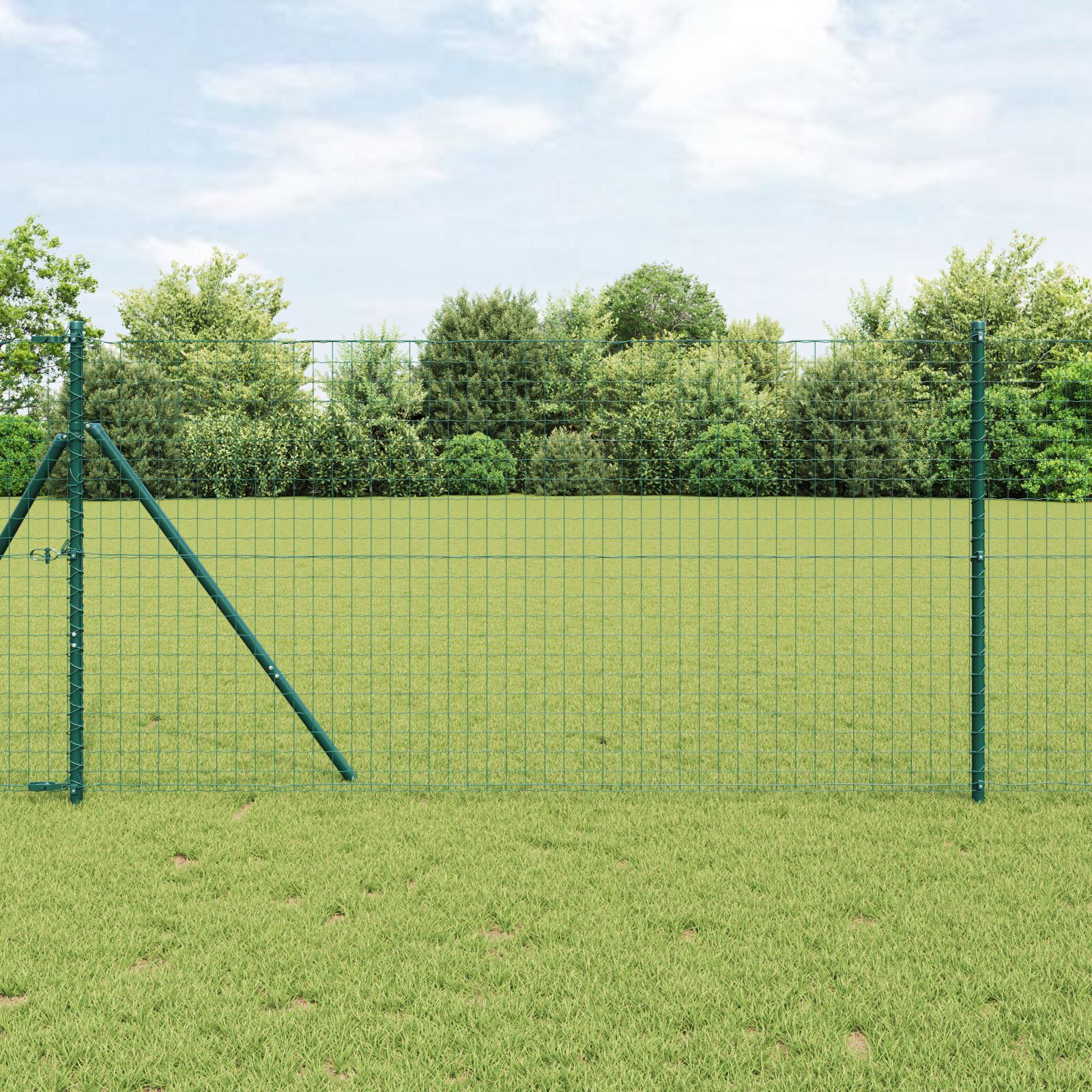 vidaXL Schuttingpalen 13 st Groen Ø32mm 190 cm