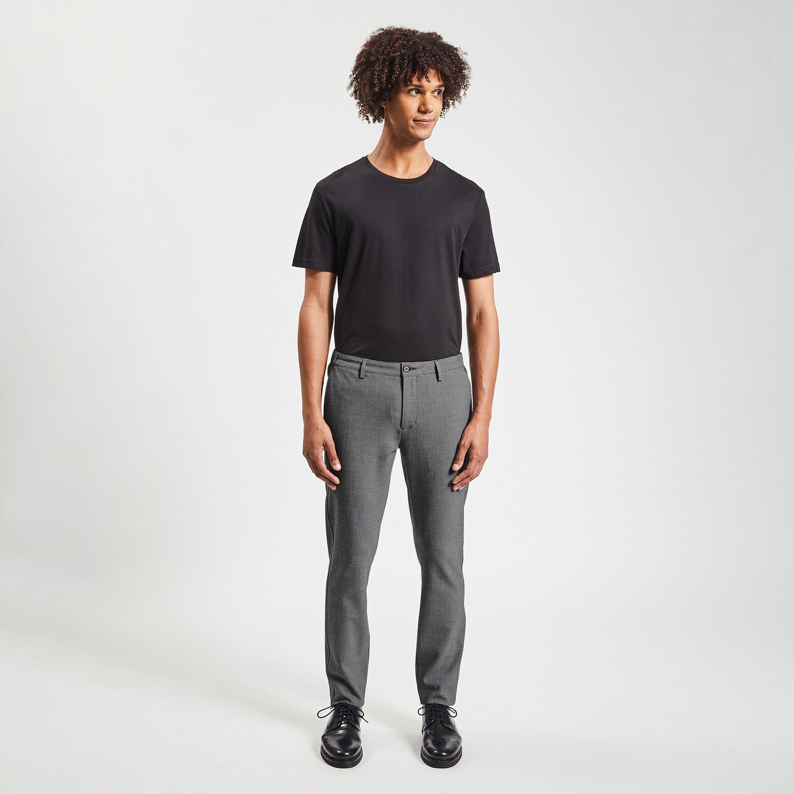 Pantalon chino slim elastiqué reliefé Gris clair