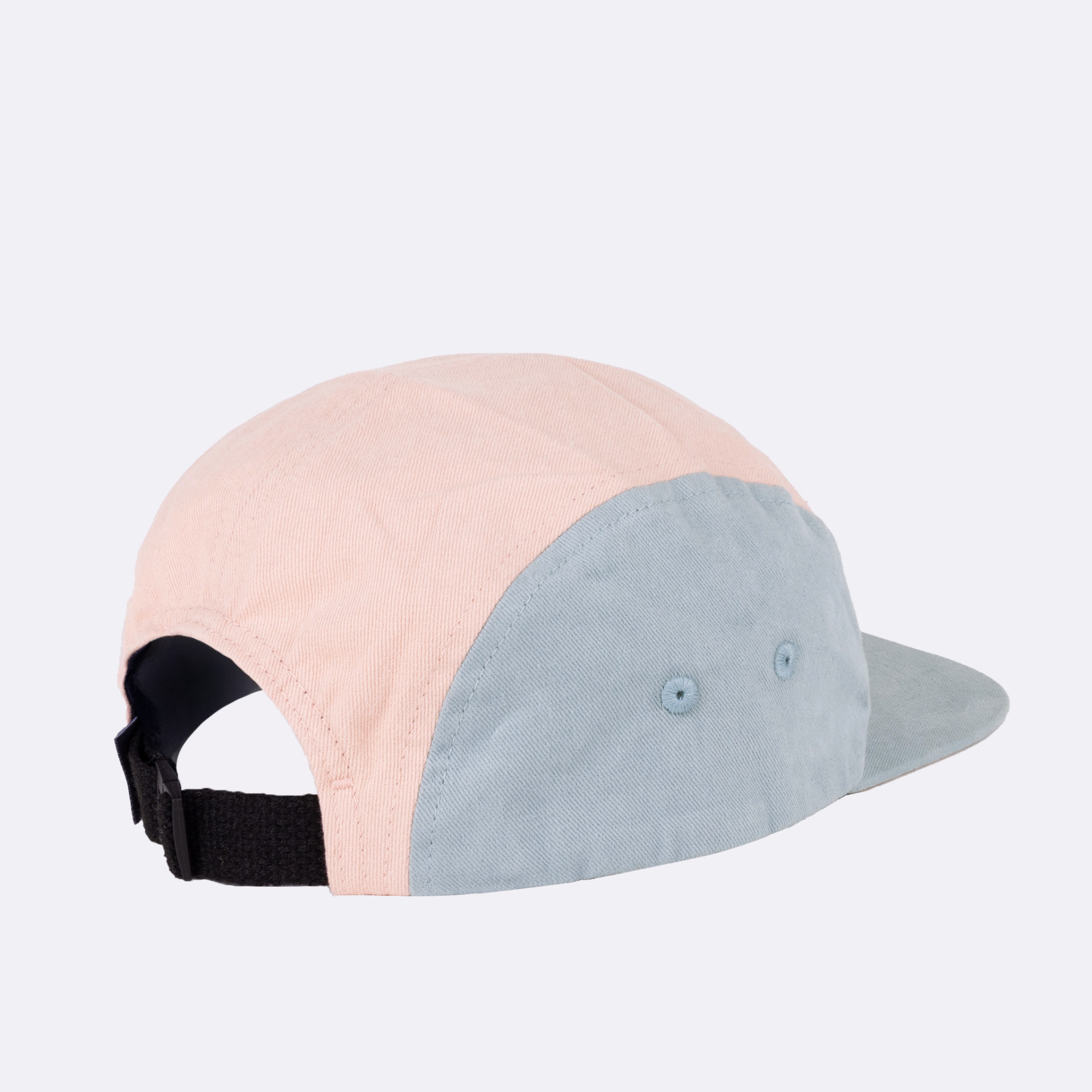 Casquette bleue & rose pâle coton - modèle 5 panel cap