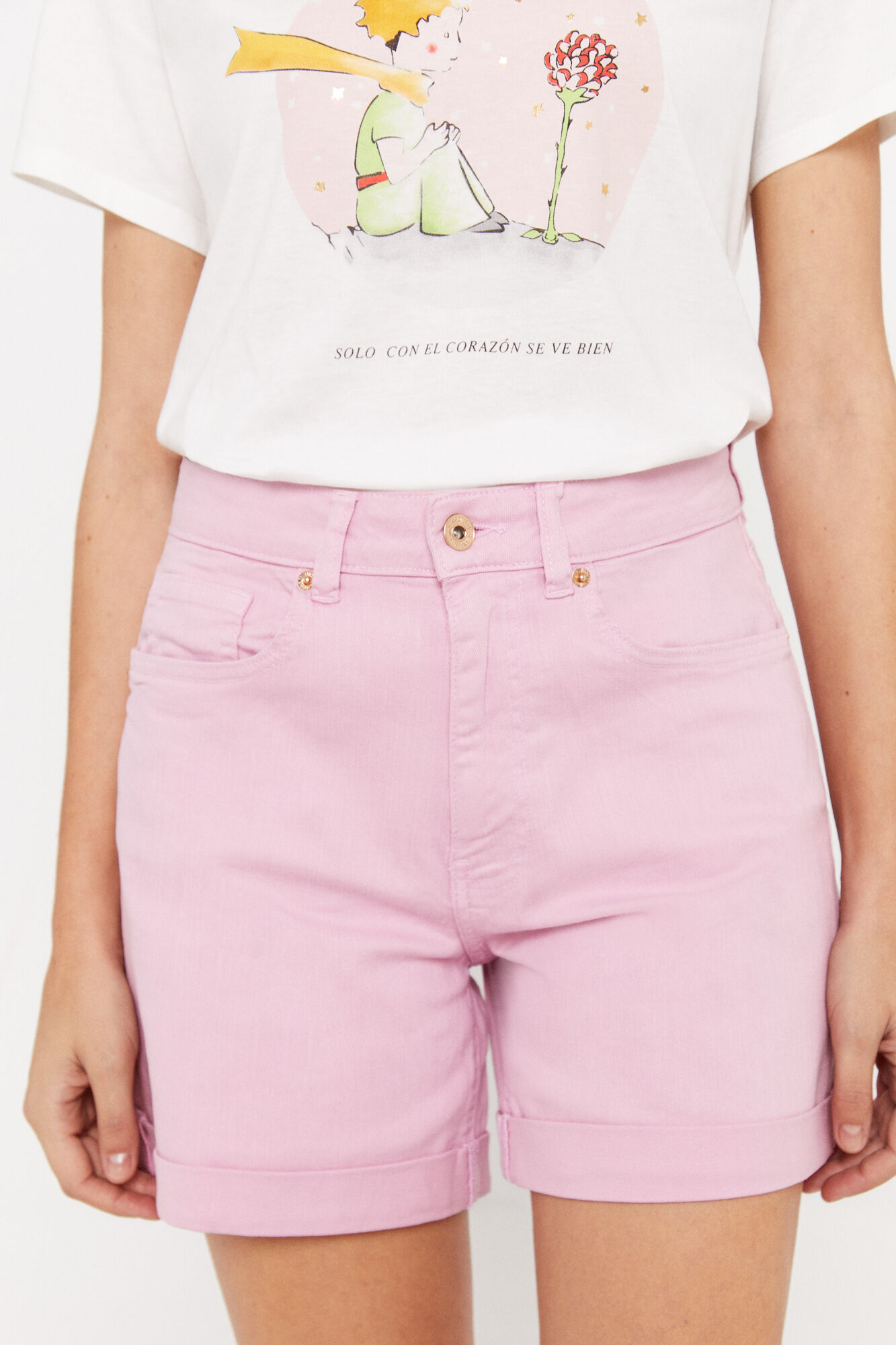 Short vaquero 5 bolsillos - Rosa