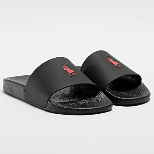 Claquettes Polo Slide Noir Rouge