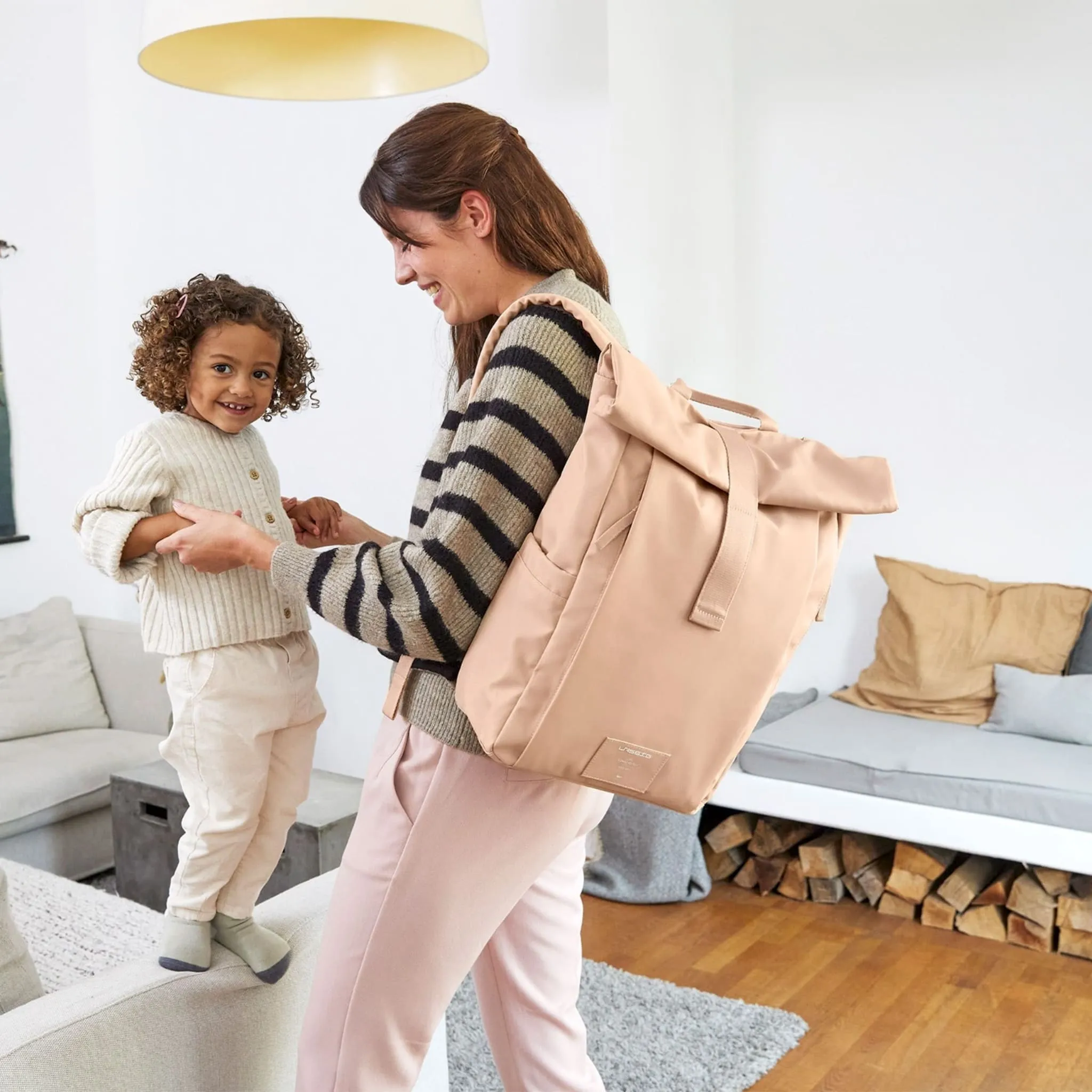 Lassig Sac à Couches à Dos Rolltop - Pêche