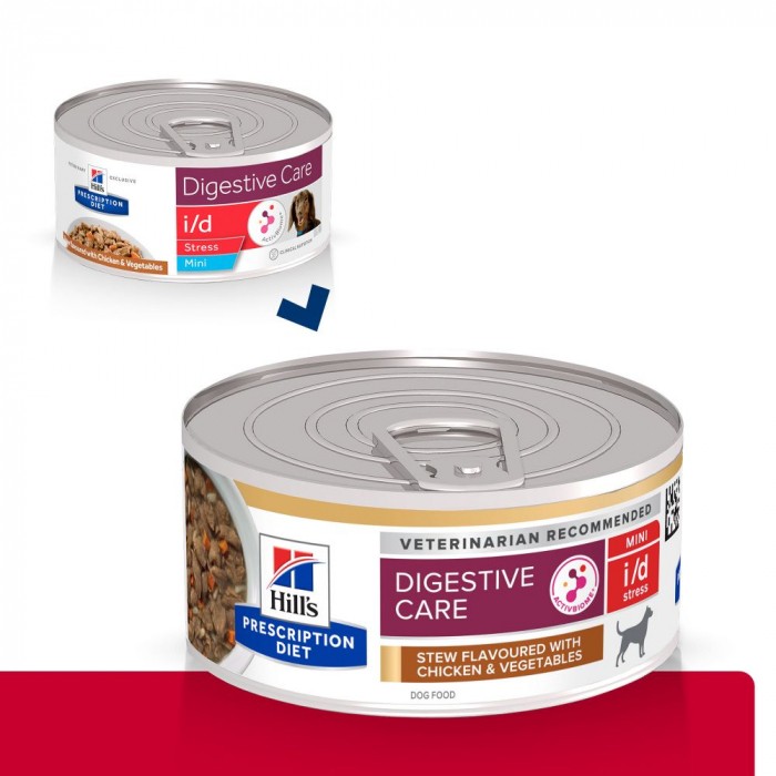 HILL'S Prescription Diet i/d Digestive Care Stress Mini en Mijotés au Poulet - Pâtée pour chien