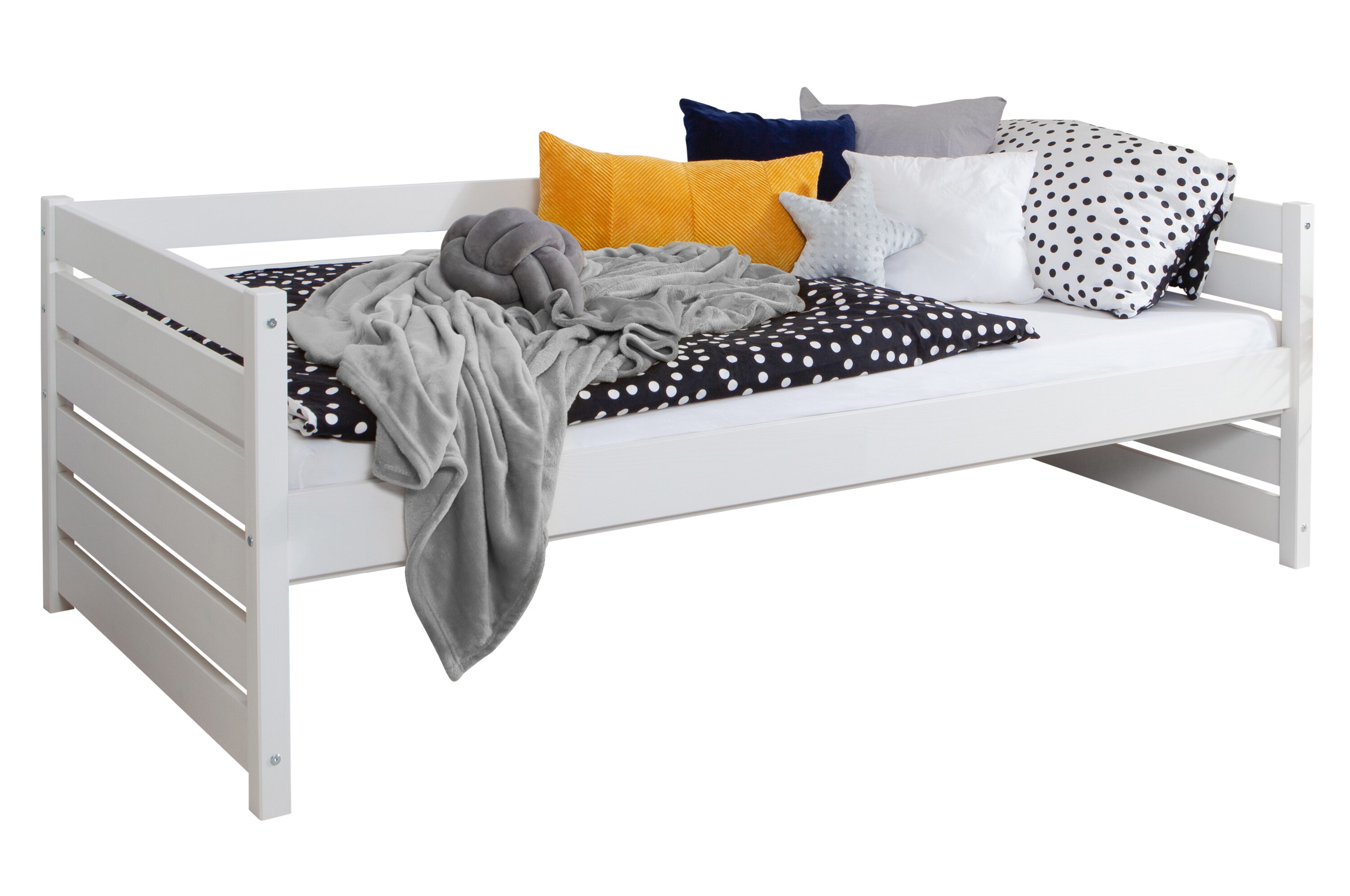 TiCAA Sofabett Naomi 100x200 Kiefer massiv Weiß