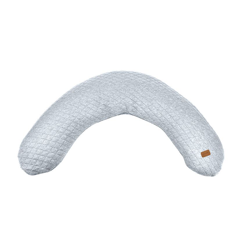 Coussin d'allaitement et de maternité Big Flopsy™ fleur de coton - Gris chiné - Ecru