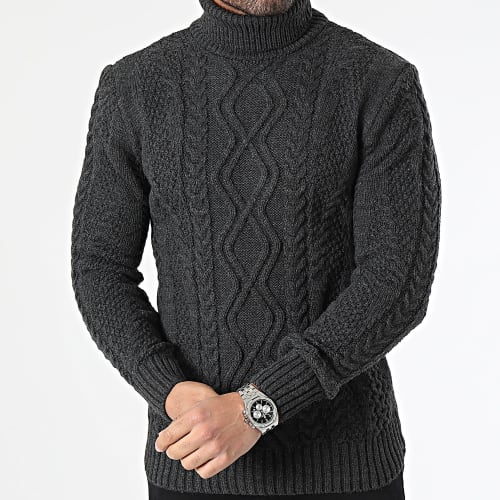 Pull Col Roulé Gris Anthracite