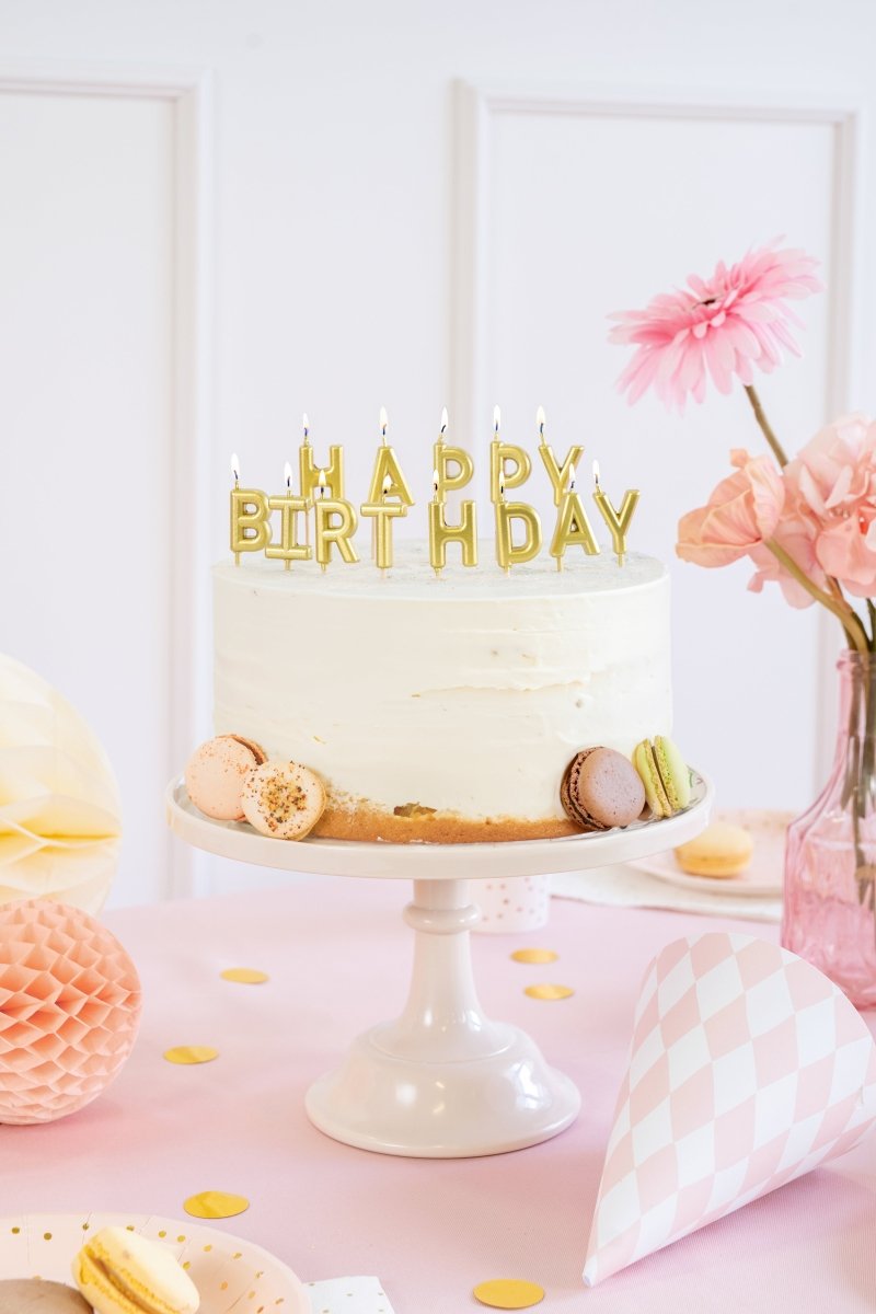 Happy Birthday Kaarsen Goud