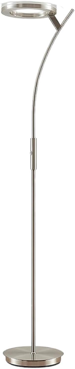 Lindby LED Stehlampe, Deckenfluter dimmbar mit Touchdimmer Standleuchte nickel satiniert 1x 30W warmweiß 3000K Stehleuchte Wohnzimmer