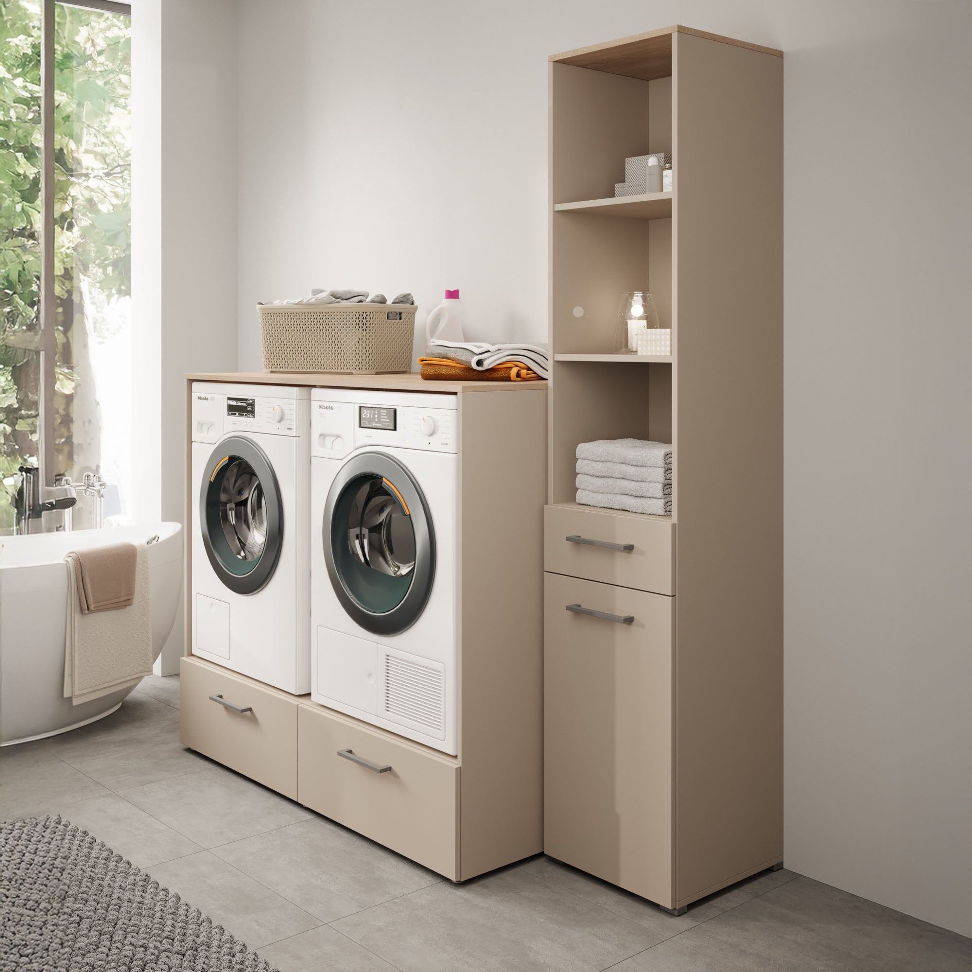 Rowley 2 - Wasmachinekast - Beige