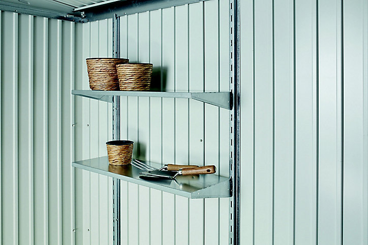Abri de jardin double porte Biohort Europa T6 en métal coloris gris quartz métallique ép.0,53 mm surface extérieure 7,32 m²