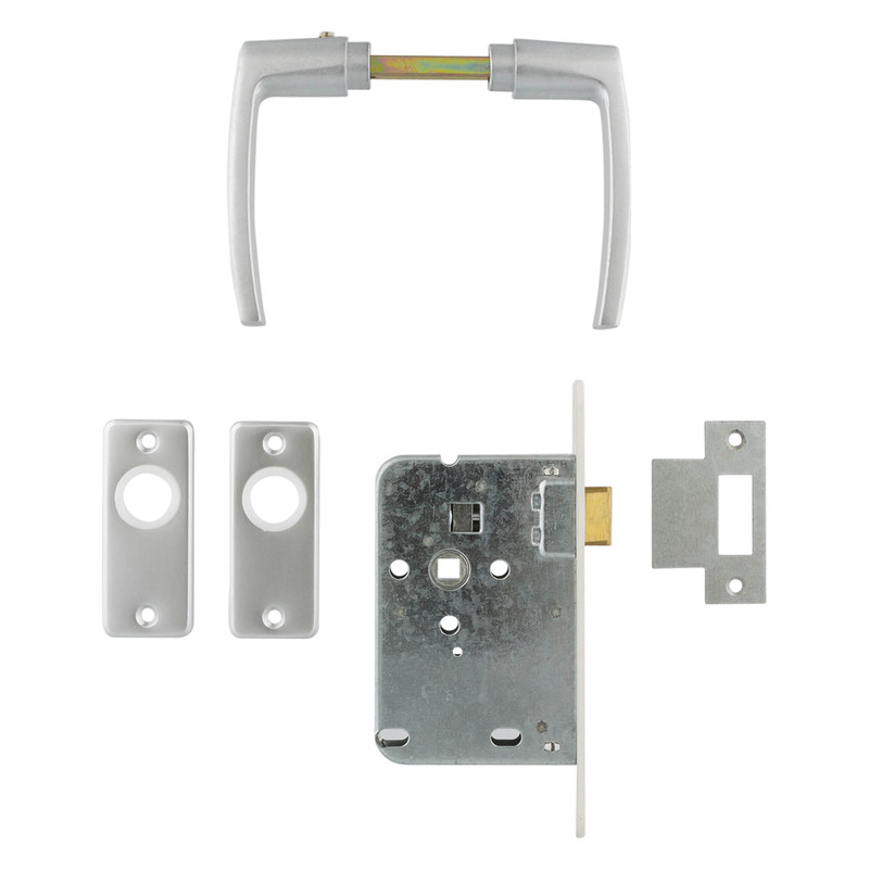 Loopslot met aluminium beslag Voorplaat wit