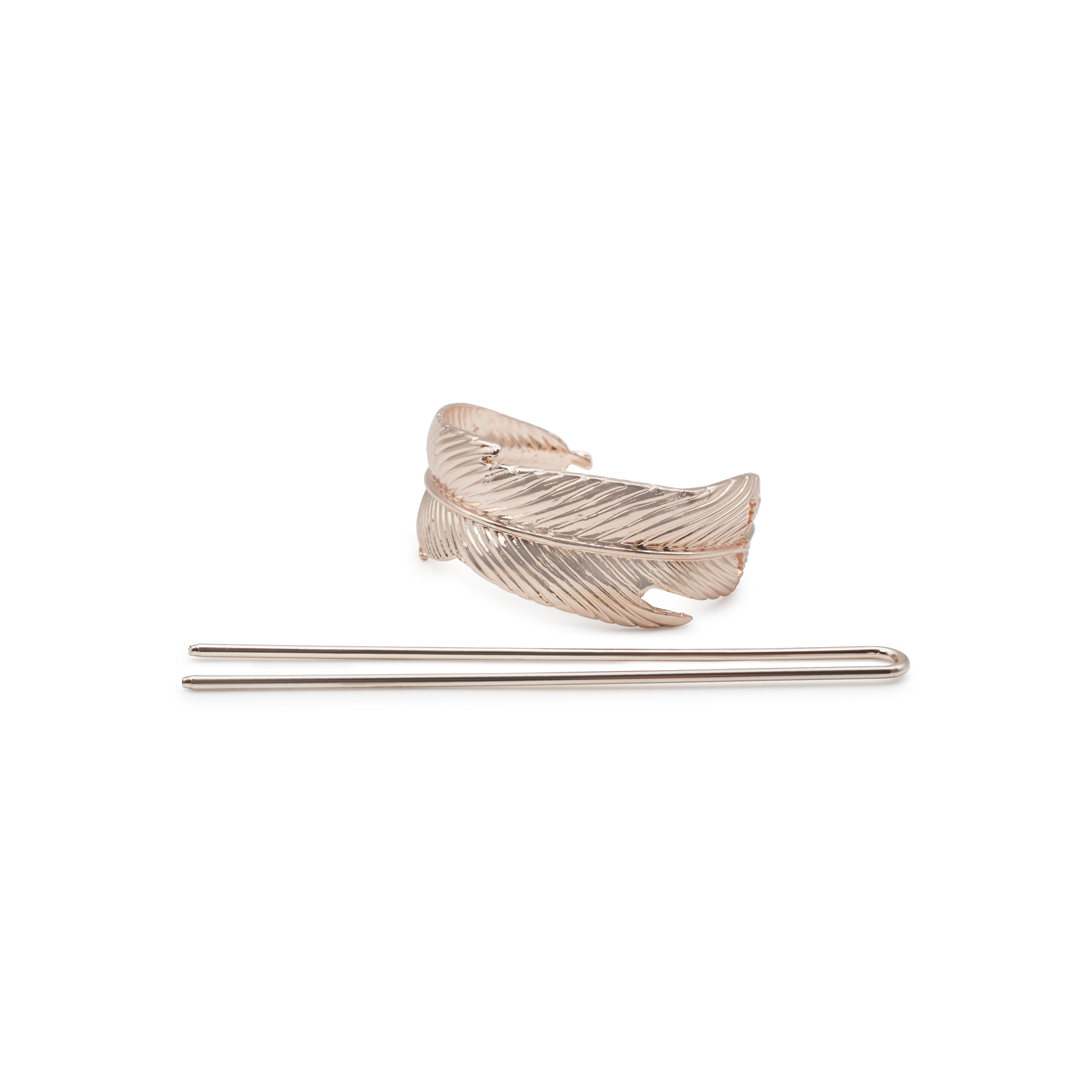 (Ø60mm) Feder Haarnadel Metall Klammer Dutt Haarschmuck - Roségold