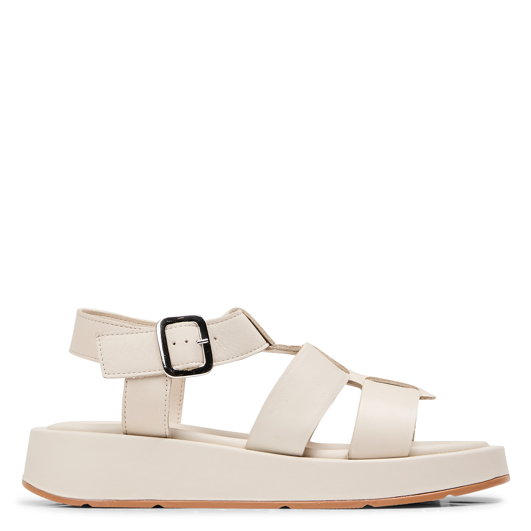 BILLIE - Sandales à plateforme en cuir | Blanc