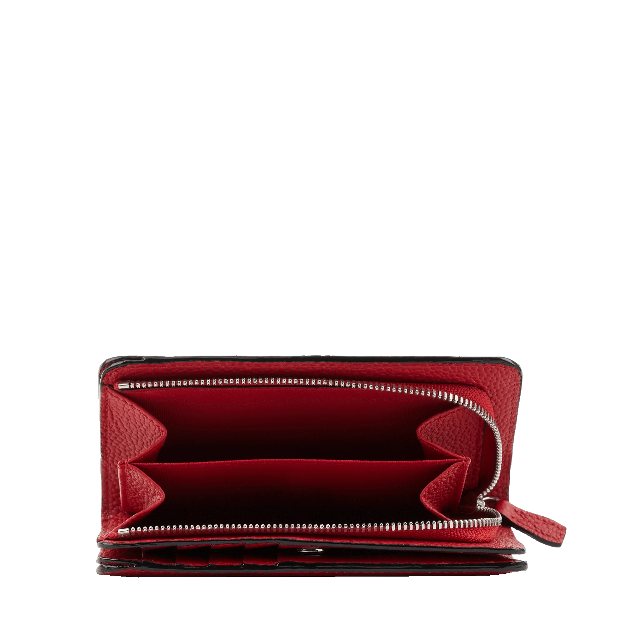 Portefeuille rectangulaire compact zippé Ninon de Lancel-Rouge Lancel