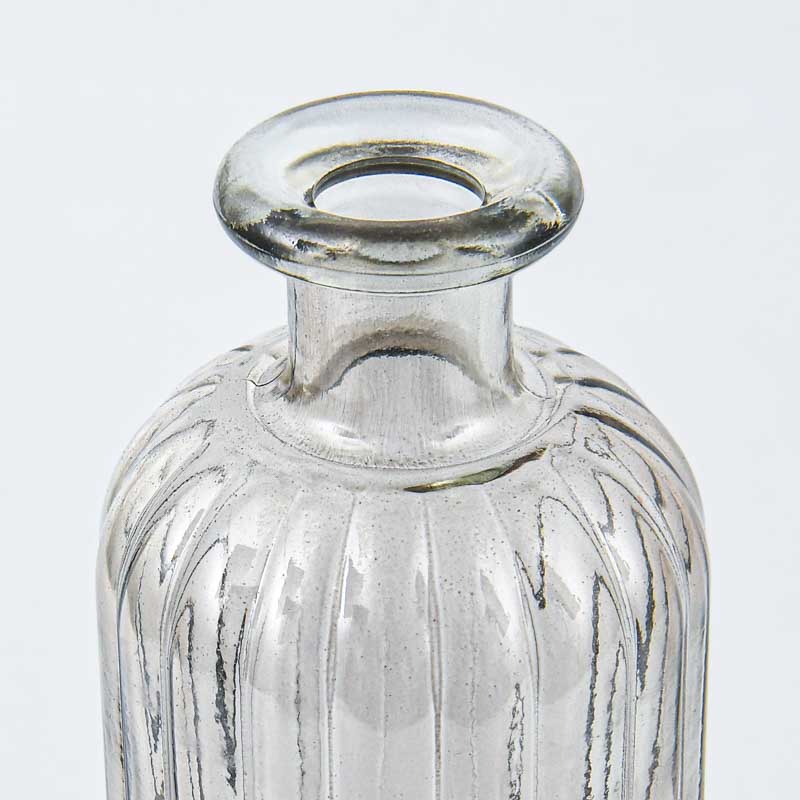 Vase soliflore strié taupe