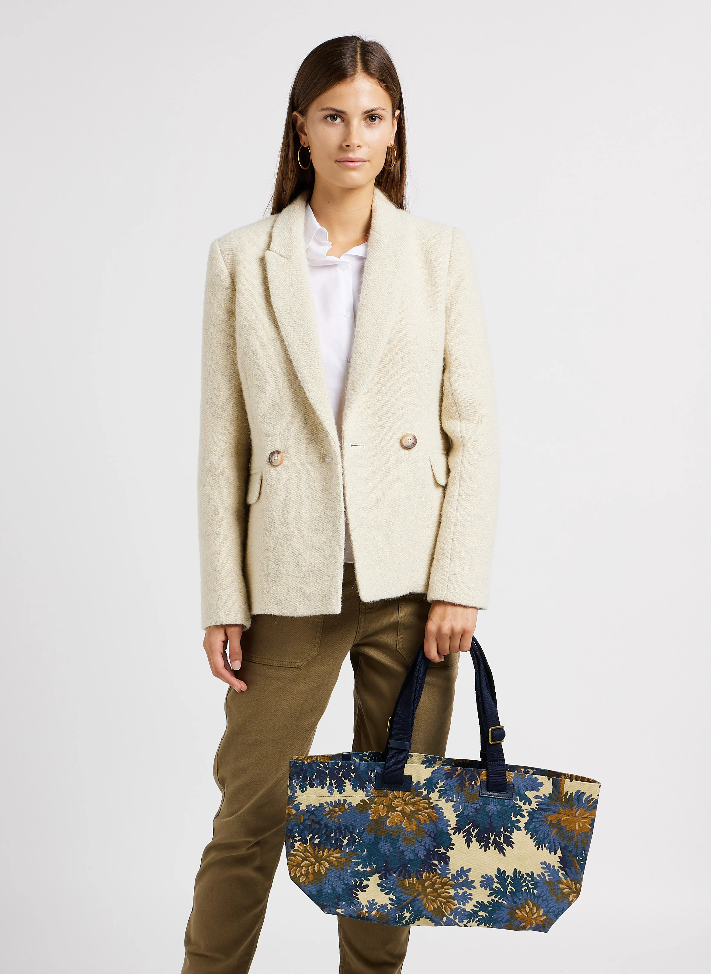 FONTAINEBLEAU - Sac cabas imprimé en coton| Bleu
