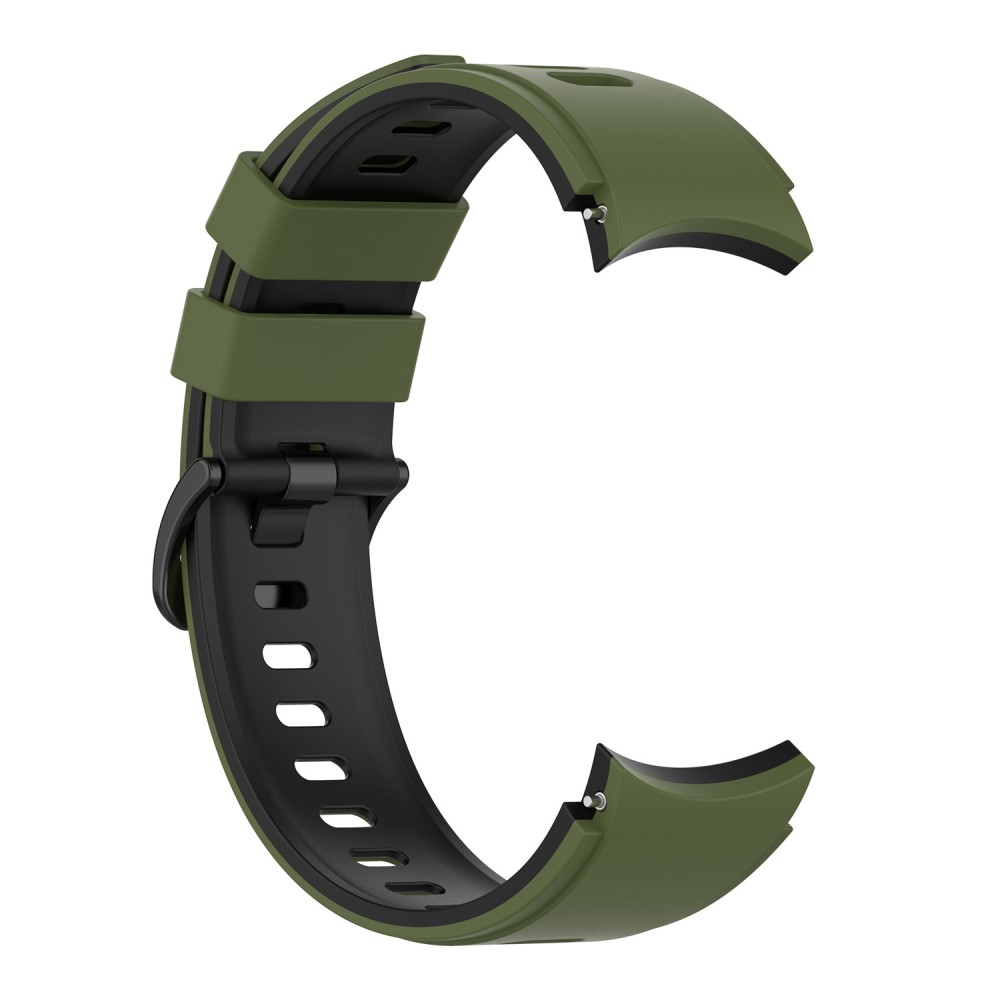 Samsung Galaxy Watch 4 Classic (46mm) Soft Silikon Armband Dual Color (Gelenkumfang: 180-220mm) - Dunkelgrün / Schwarz