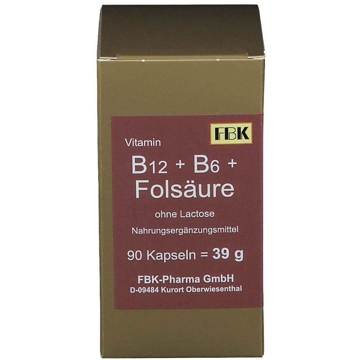 Vitamin B12 + B6 + Folsäure ohne Lactose