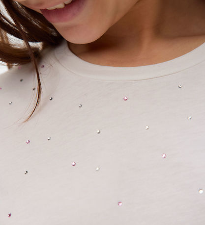 Vero Moda Girl T-Shirt - VmSparkly - Snow White/Strasssteine