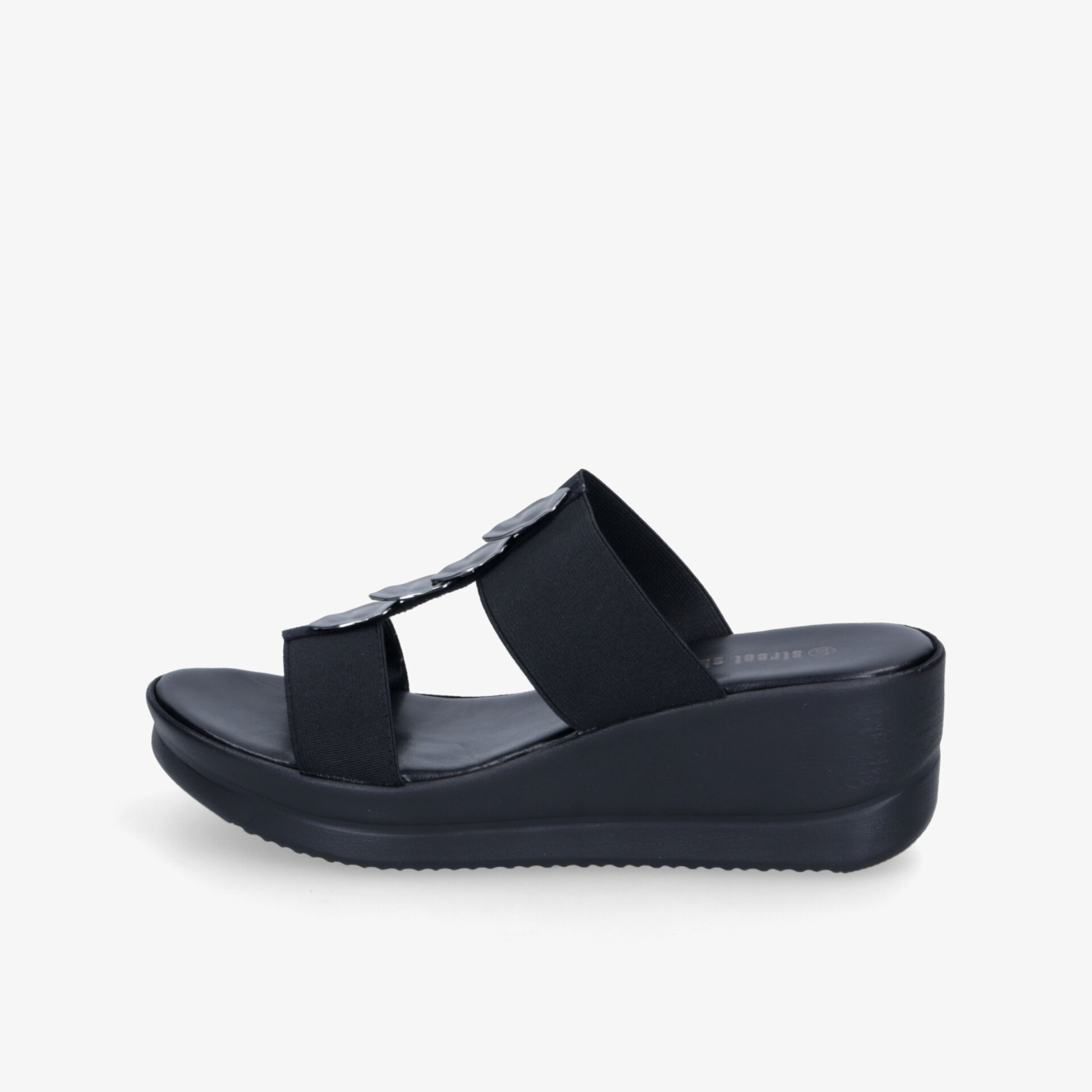 street shoes Damen Keilsandalen schwarz