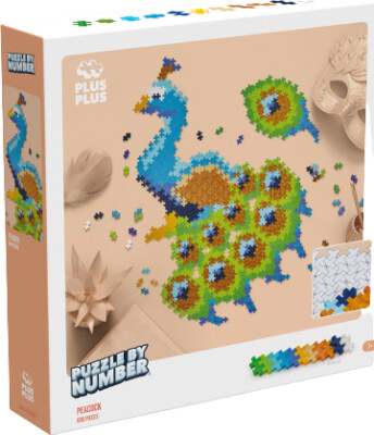 Plus-Plus - Puzzle By Number - Puslespil - Påfugl - 800 Brikker