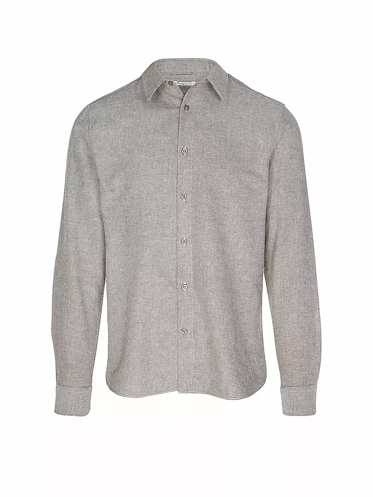 KNOWLEDGE COTTON APPAREL Flanellhemd Slim Fit hellgrau