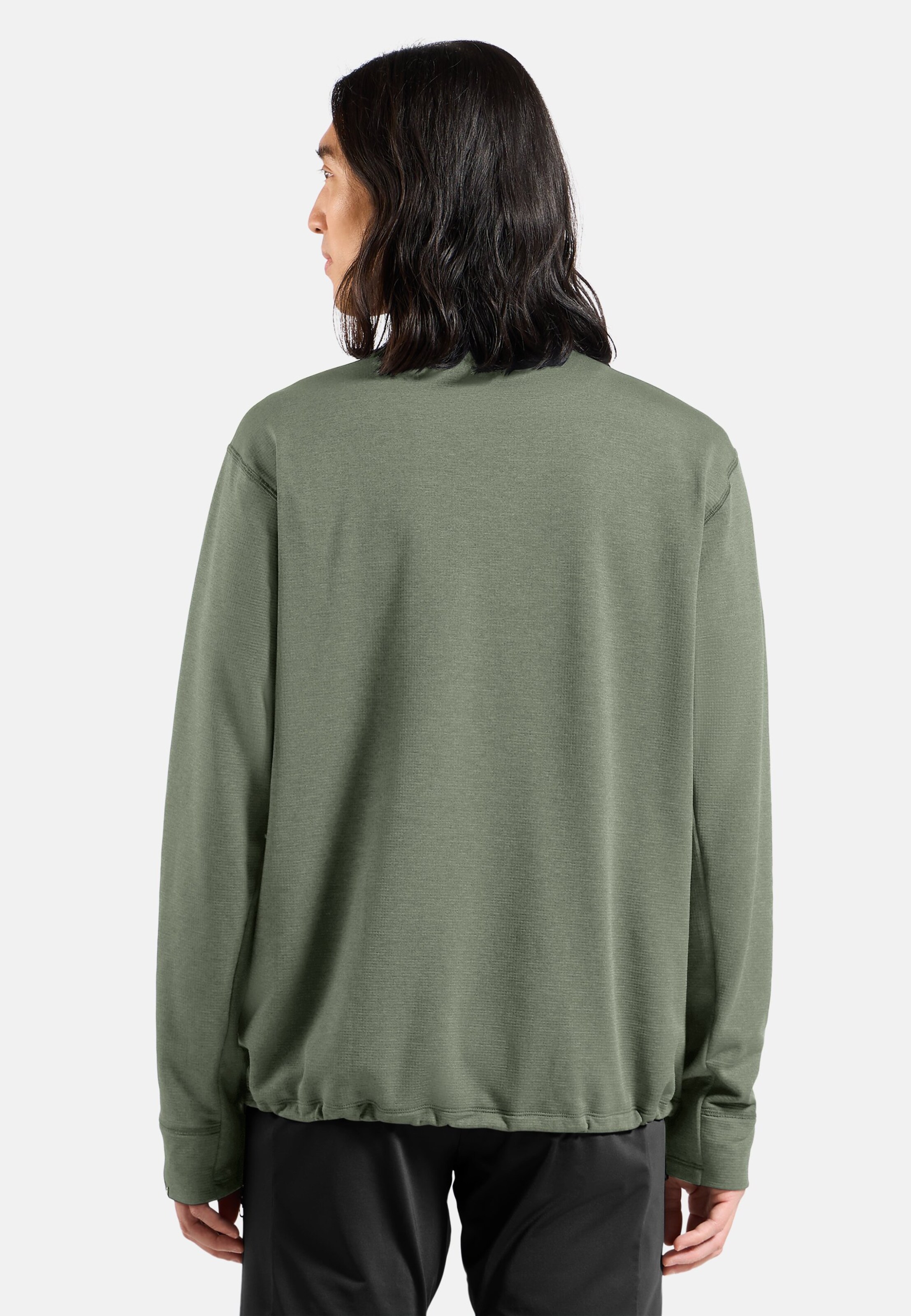 Essentials Multisport Mid Layer aus Grid-Fleece mit Halbreissverschluss in shadow melange