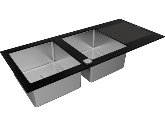 TEKA - Evier à encastrer Diamond RS15, Pureline, Dessus verre trempé