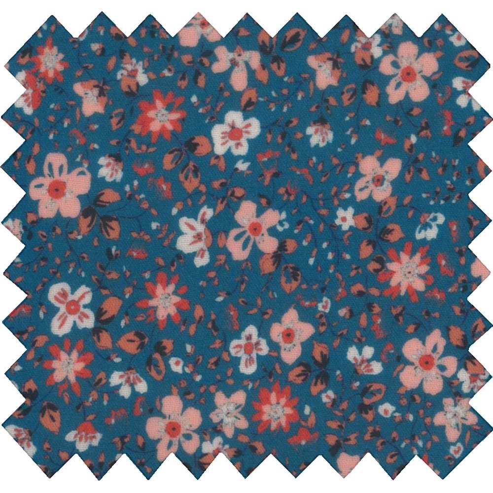 Tissu Enduit Au Mètre Fleuri Nude Ardoise