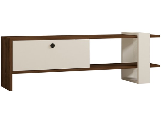 CONCEPT1 - Meuble TV Gaye - Noyer, Blanc 120 x 36,8 x 25