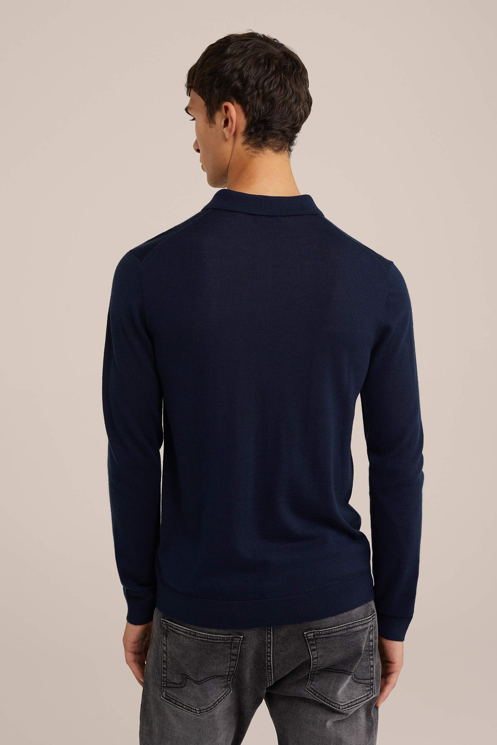 trui van merinowol Fundamentals Marineblauw