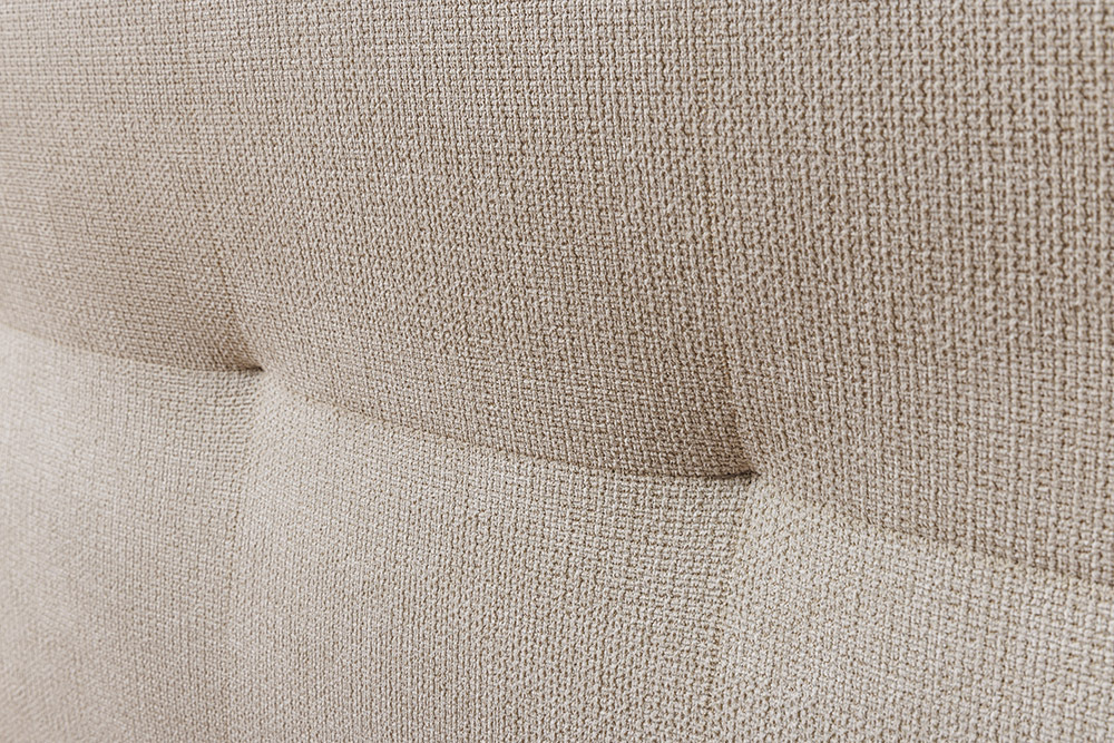Design Boxspringbett SIGNUM 140x200cm creme Strukturstoff inkl. Stauraum und Topper