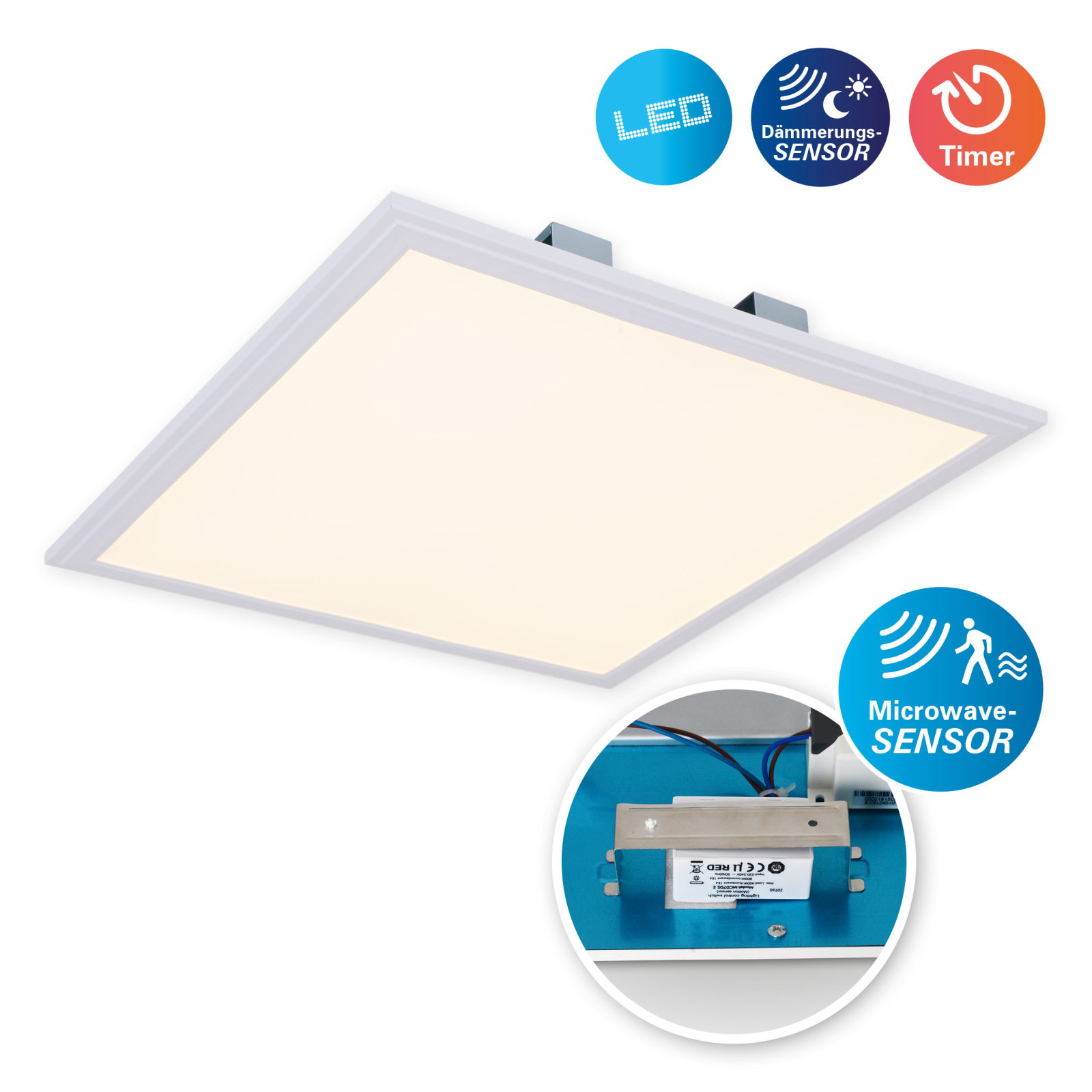 LED-Deckenleuchte ALEGRE - weiß - Dämmerungssensor