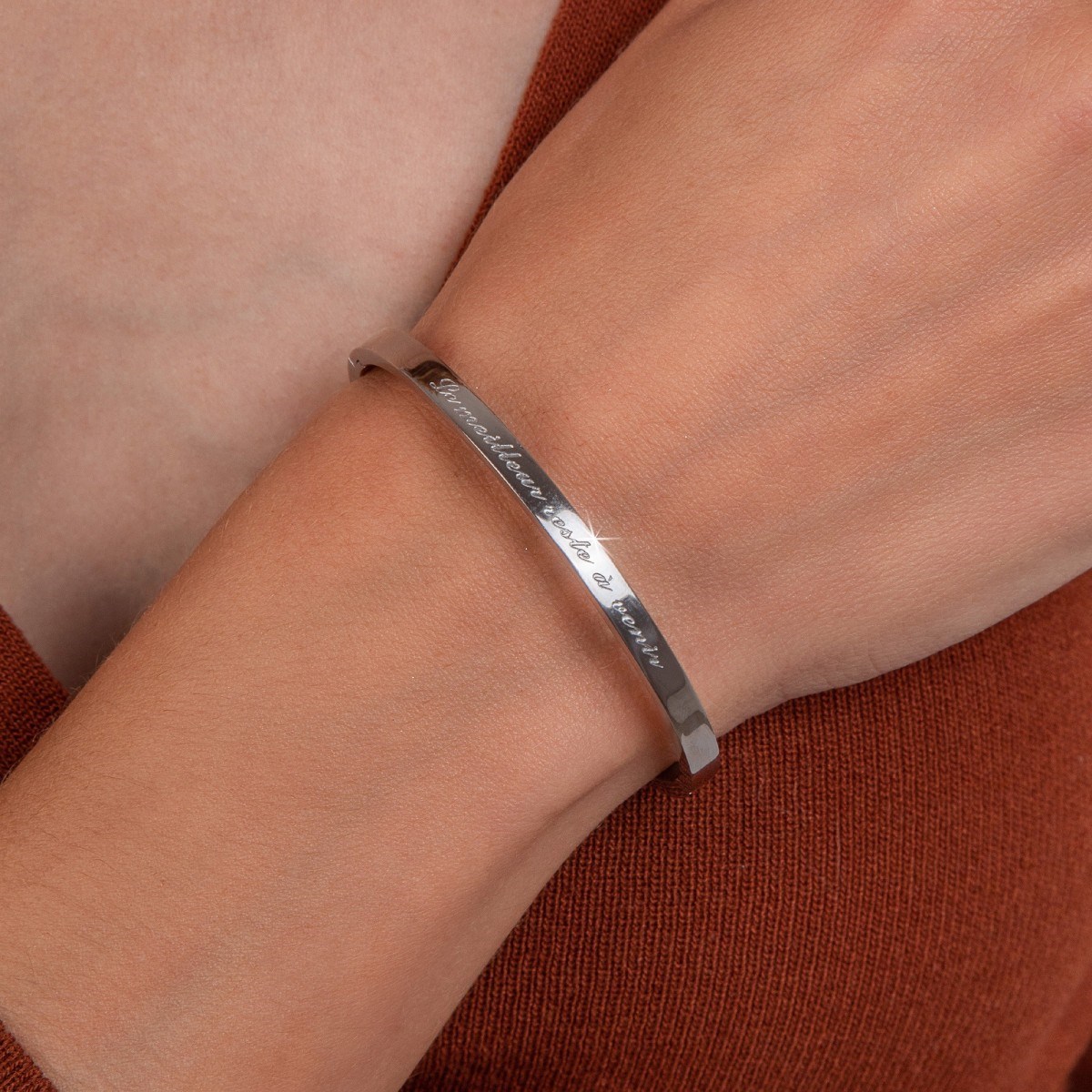 Le meilleur reste à venir - Bracelet SC Crystal en Acier Rhodié argenté