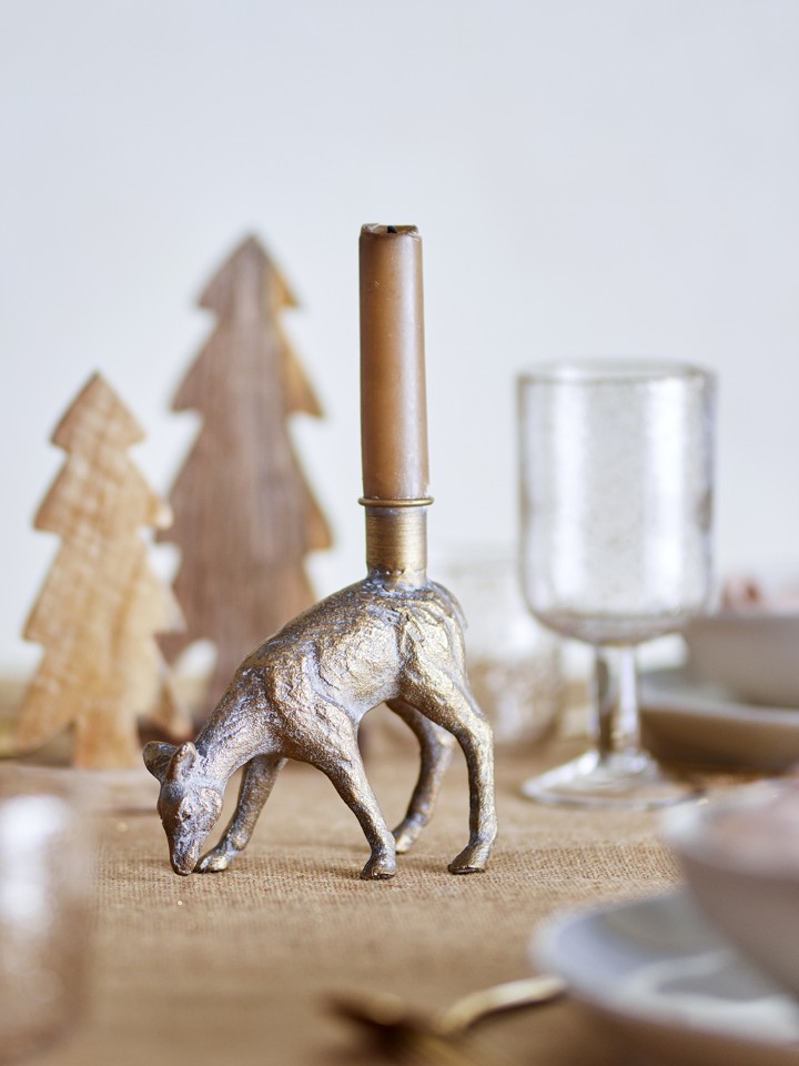 Bloomingville - Souris Lysestage - Guld - Metal