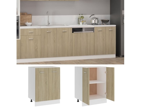 VIDAXL - Meuble bas Armoire de cuisine chêne sonoma 60x46x81,5 cm aggloméré