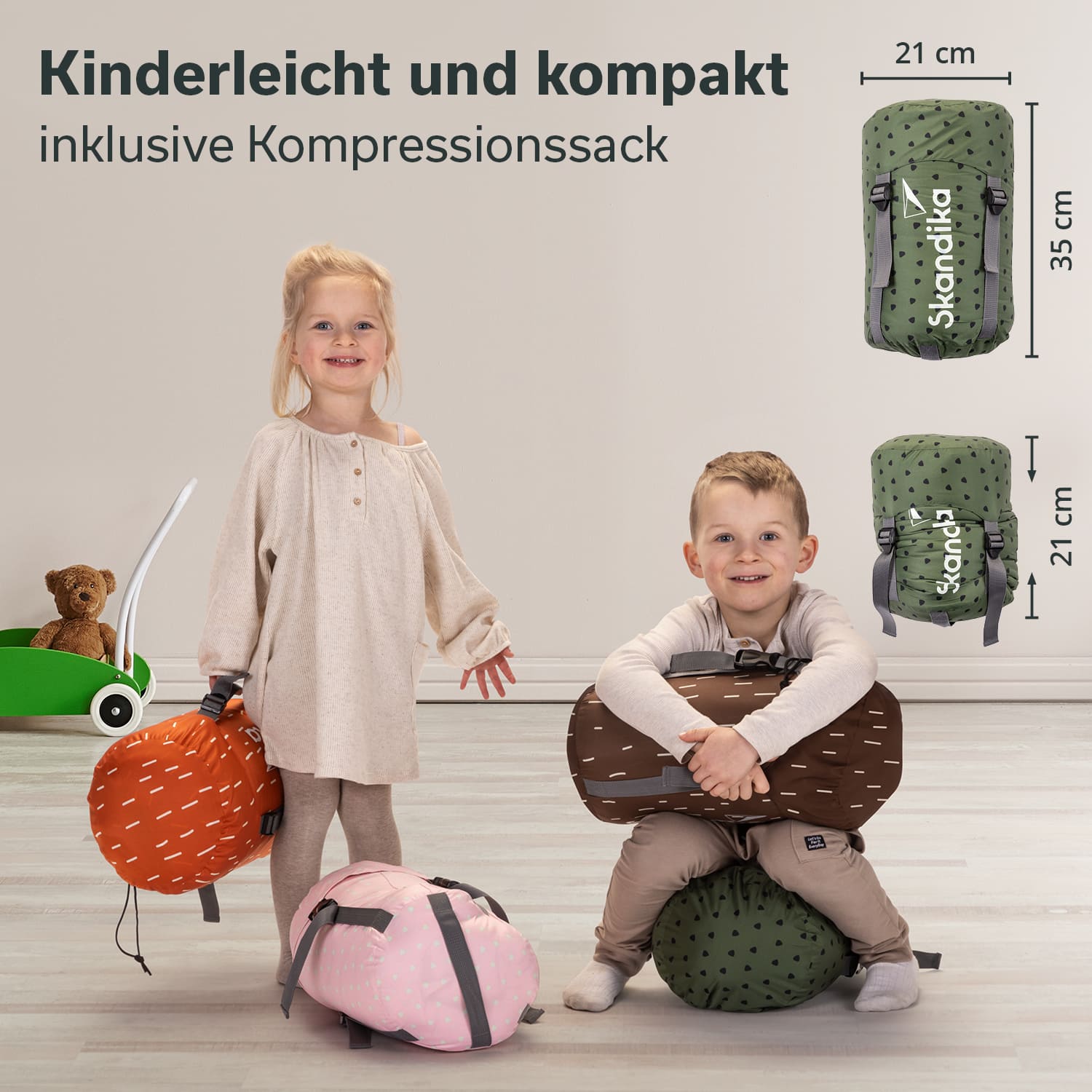 Skandika Soti rechthoekige kinder slaapzak - Dino