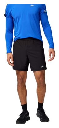 Short 2-en-1 Brooks Journey 7in Noir Homme