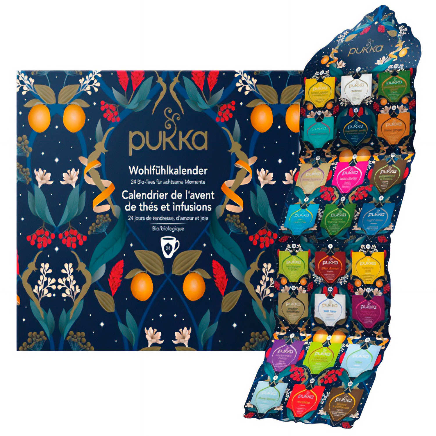Calendrier de l'avent d'infusions et de thés bio Pukka